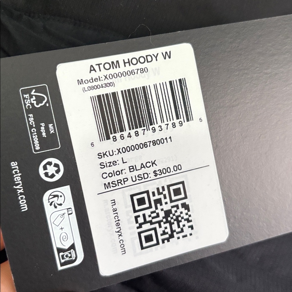 AUTHENTIC Arc’teryx Women’s Atom Hoody Size L & XL - Picture 9 of 11